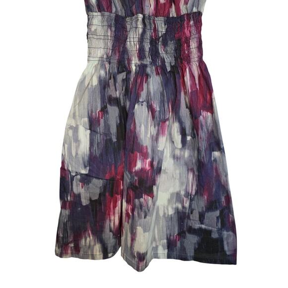 Simply Vera Vera Wang Watercolor Print Sleeveless Dress S Multicolor Cotton Blen - Picture 10 of 10